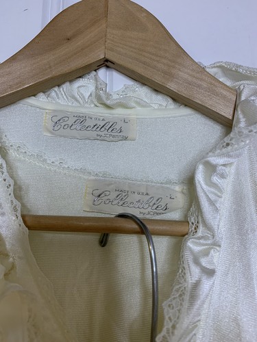 Vintage Robe and Matching Pajama Set Size L Ivory Collectibles by JC Penny USA - Picture 5 of 19