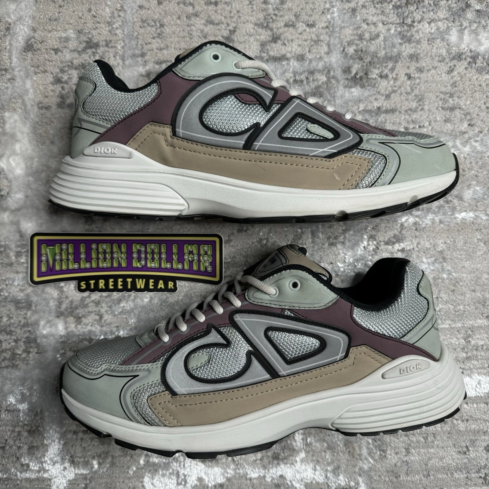 Baskets réfléchissantes Dior B30 « vert clair violet » taille   8M/41EU