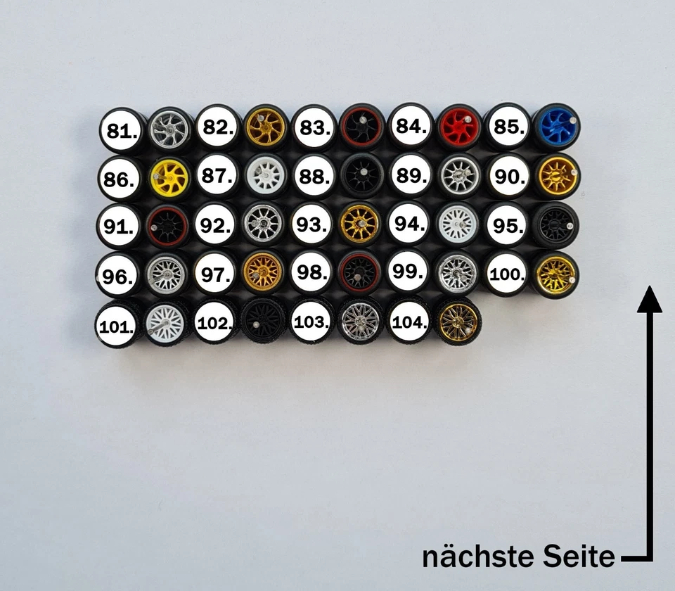 Räder Satz | Felgen | Gummireifen für 1/64 Hot Wheels, Matchbox, Majorette etc. - Bild 3 von 4