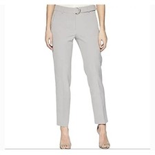 Adrianna Papell Belted Stretch Career Ankle Pants Trousers Size 10