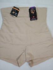 NEW Maidenform Women's 2XL Tummy Solutions Beige High Waist Boyshort Vintage 90s
