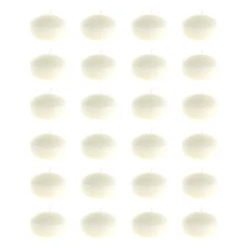 Mega Candles - Unscented 2" Floating Disc Candles - Ivory, Set of 24