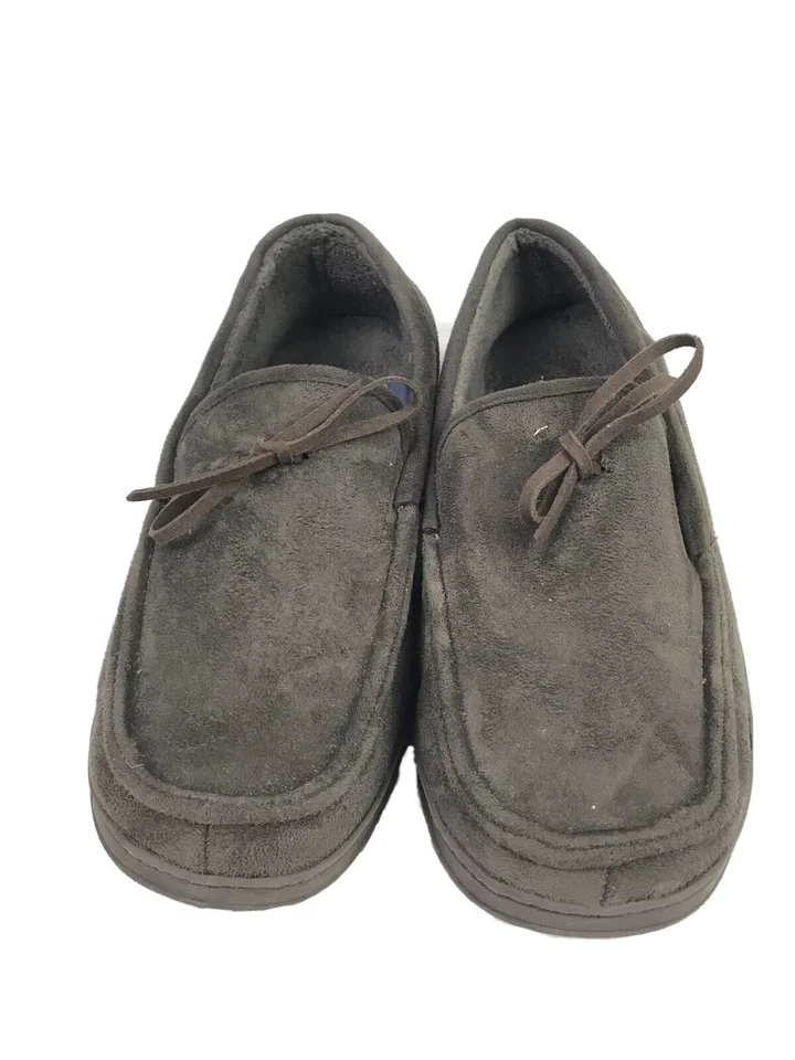 Zapatillas forradas de franela Stafford mocasín marrón zapatos de casa para hombre (talla: XL) Foto 2 de 4