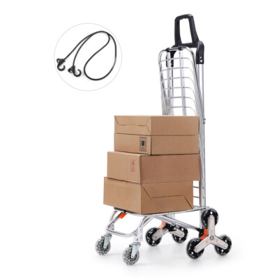 8-Wheel Shopping Trolley Stair Climbing Utility Push Cart Folding Large  Shopping UK