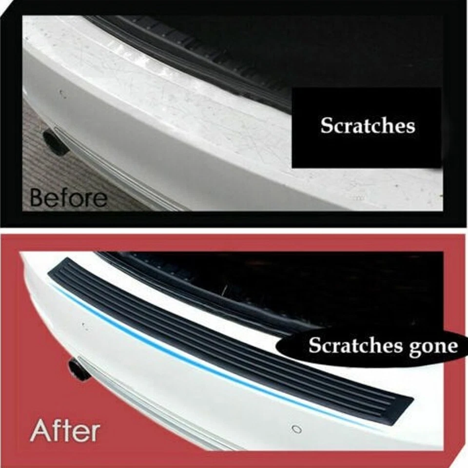 Parachoques trasero negro cubierta goma tira arañazos protección adhesivo universal 90*8 cm Foto 4 de 4