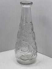 1950's Four Roses Whiskey Bourbon 12 1/4" Quart Embossed Decanter Vase No Topper