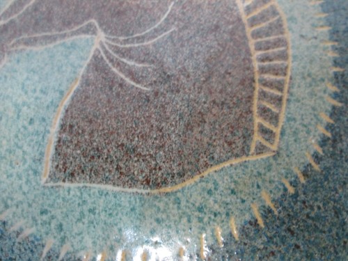 Alfaraz Spain Ceramic Art Tile Pottery 6" x 6" Horse blue brown Vintage decor - Picture 12 of 13