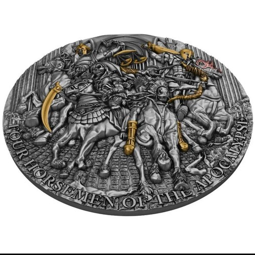 2022 Niue Four Horsemen of the Apocalypse Completer 5oz .999 Silver Low Mintage - Picture 2 of 4