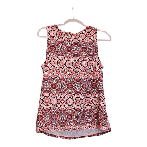 Lands End Tankini Swim Top Size 16 P Salmon Orange Floral Wide Strap Excellent - Picture 2 of 5