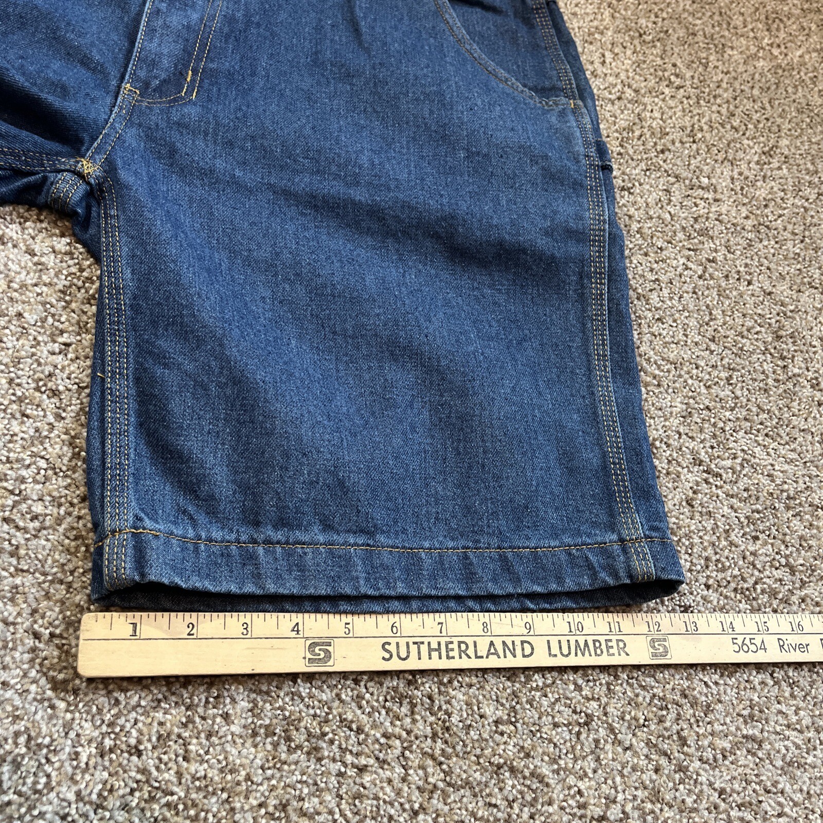 Key Men's Carpenter Denim Blue Jean Shorts Size 40 Work Casual Pockets NEW - View 6