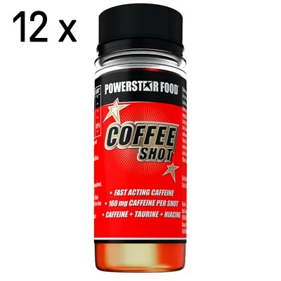 POWERSTAR FOOD COFFEE SHOT | 12 Energy Shots à 60ml | 160mg Koffein | Taurin, Guarana & Niacin