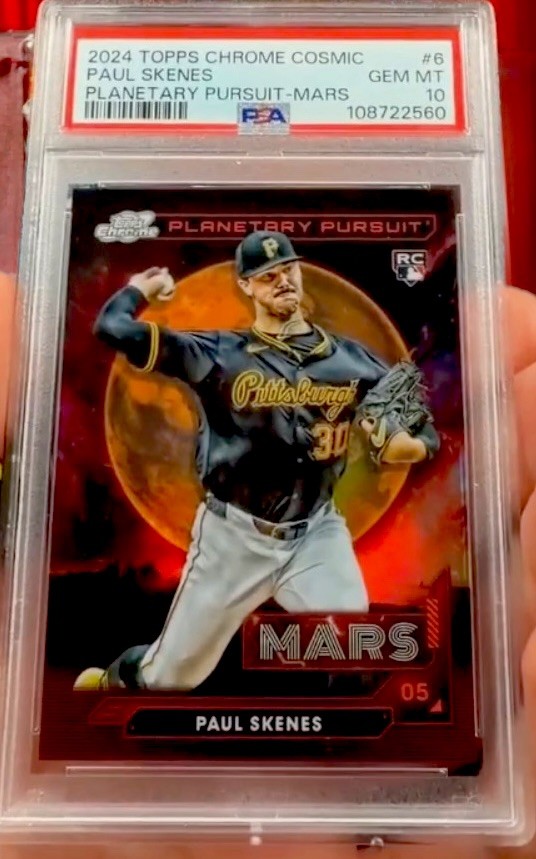 Paul Skenes #PPMA-6 Baseball Cards 2024 Topps Cosmic Chrome Planetary Pursuit trading card — raw and PSA graded price guide