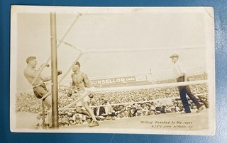RARE Antique 1919 Boxing RPPC Jack Dempsey vs Jess Willard Toledo Ohio TOLEDOWAR