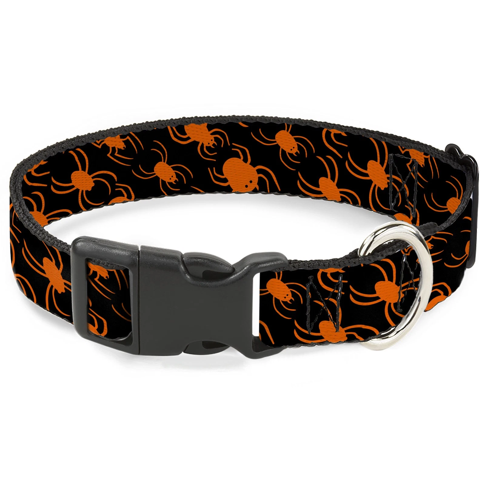 Plastic Clip Collar Spider Silhouettes Black/Orange Medium 11-16.5"