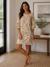 Bobeau Dress Womens Size XS Norra Floral Ruffle Sleeve Knit B Collection NWT