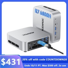 ACEMAGIC Mini PC Windows 11 Pro, AMD Ryzen 7 7735HS, 24GB LPDDR5 512GB NVMe SSD