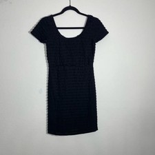 Silence + Noise Urban Outfitters Small Black Knit Tiered Ruffle Bodycon Dress