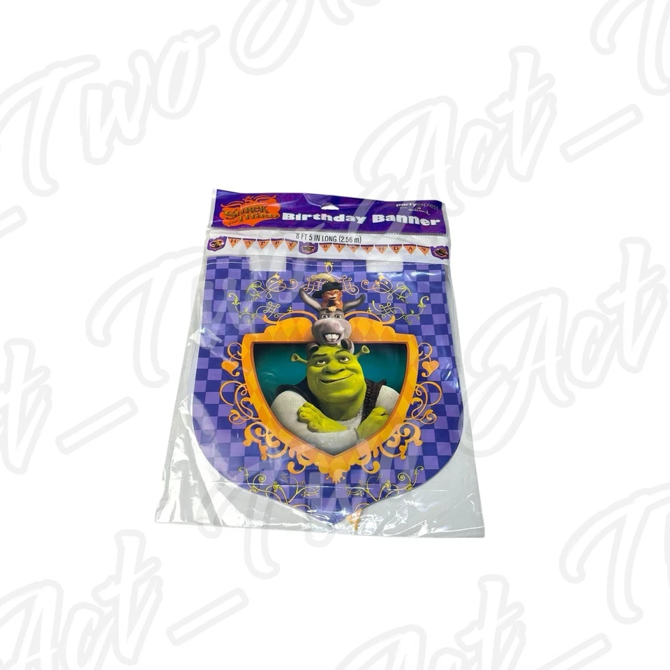 Vintage SHREK The Third HAPPY BIRTHDAY BANNER Party Supplies Hanging Plastic NEW - Image 2 of 4