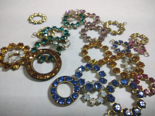 20 Asst. Wreath Vintage Preciosa Czech 8+8 Faceted Crystal Gem Sew On Stones - Picture 8 of 15
