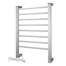 ELEGANTLIFE Electric Towel Warmer 8-Bar Aluminum Freestanding Wall-Mounted Timer