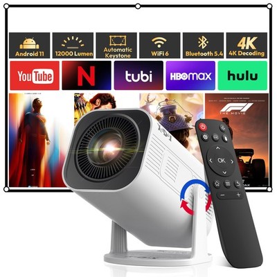 Projector 4K Smart Android TV WiFi Bluetooth Home Theater 25000 Lumen HDMI