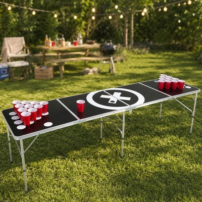 Bierpong Tisch Aluminium faltbar für Festivals und Partys 240x60x70cm Klapptisch