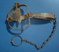 Vintage Blake & Lamb No. 1 1/2 Single Long Spring Trap Original Chain Primitive
