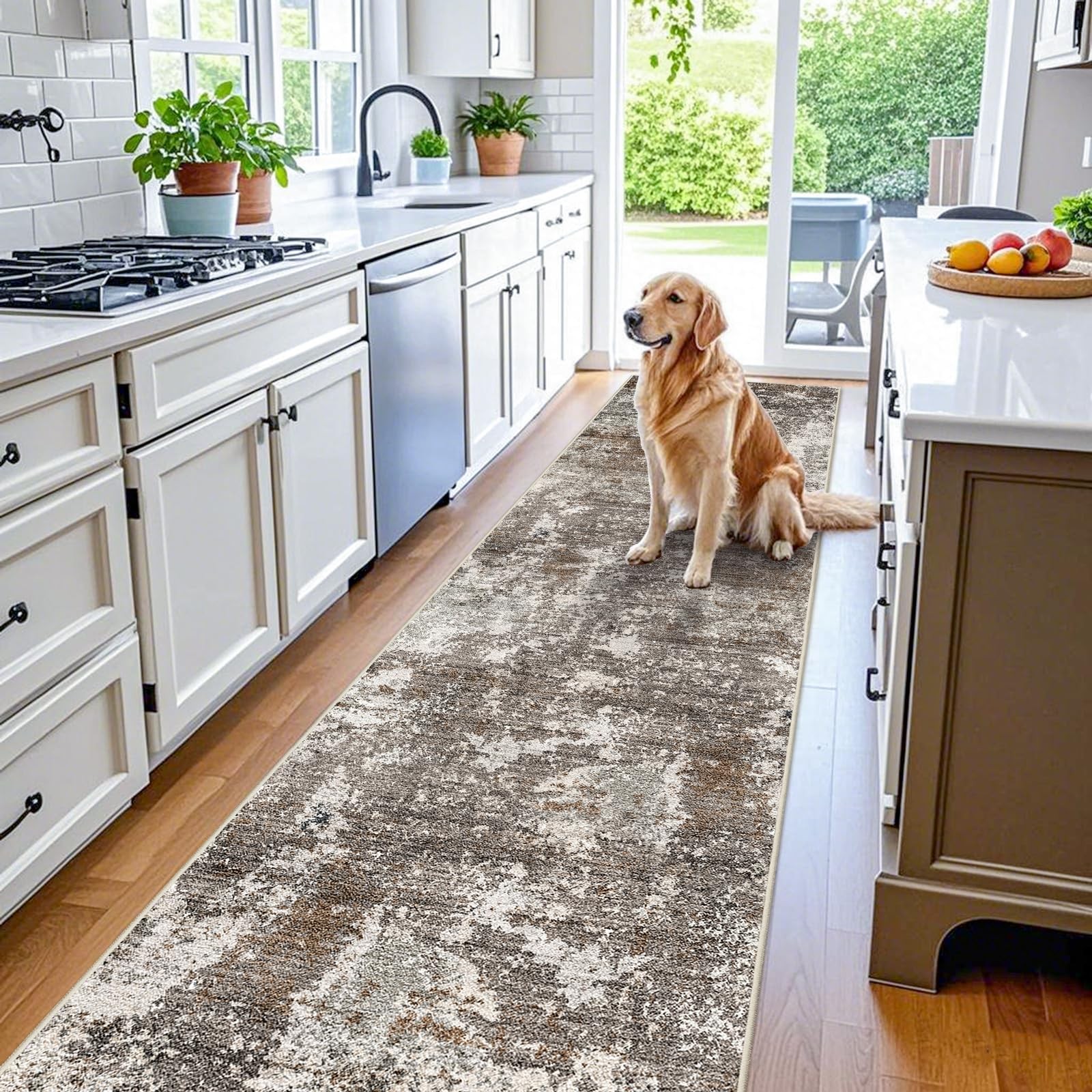 3x10 ft Long Hallway Runner Rug – Non-Slip Washable Kitchen Floor Rug with Ru...