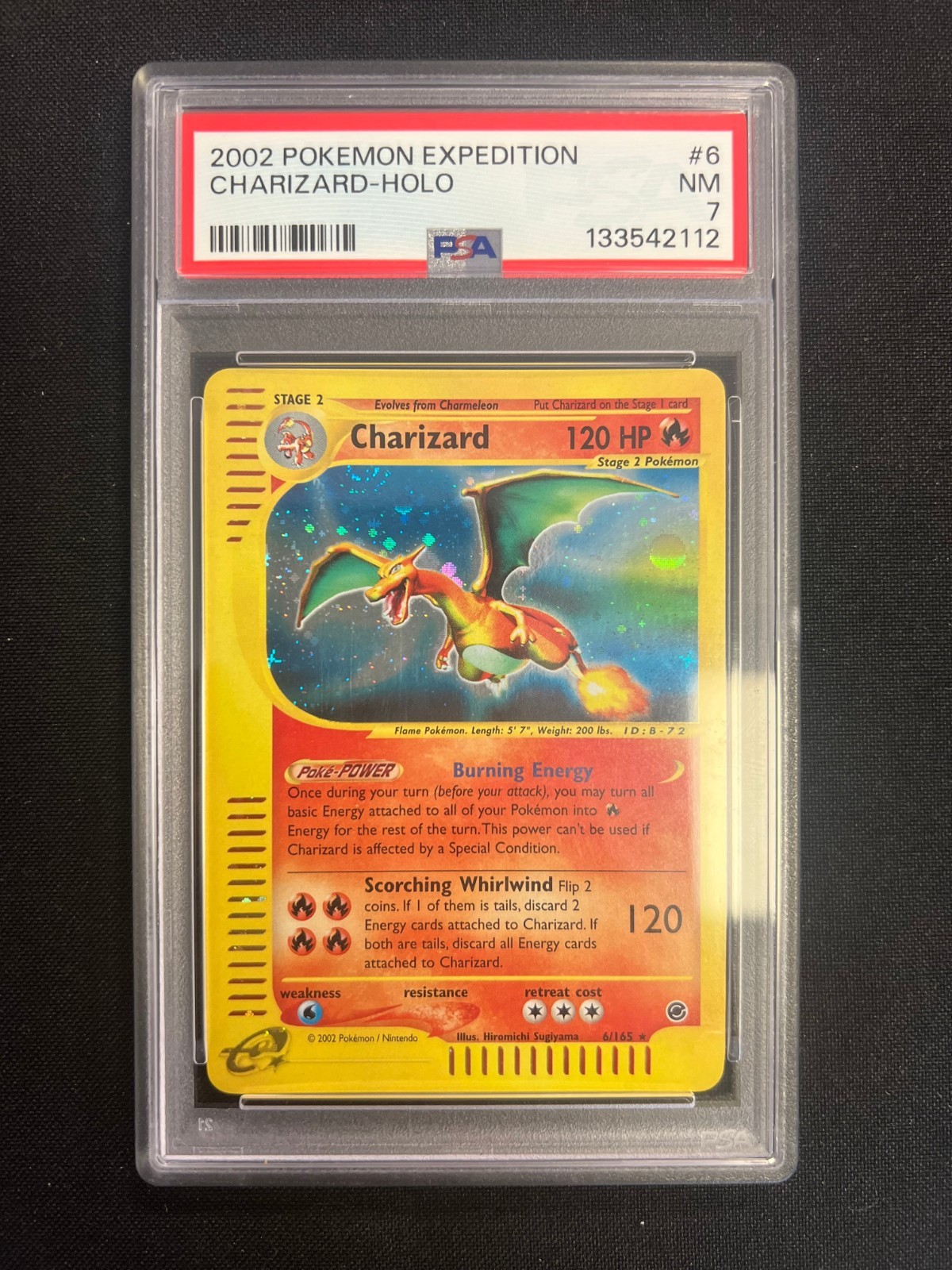 2002 POKEMON EXPEDITION CHARIZARD-HOLO #6 PSA 7