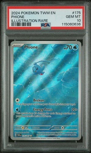 2024 POKEMON TWM EN-TWILIGHT MASQUERADE ILLUSTRATION RARE #175 PHIONE PSA 10