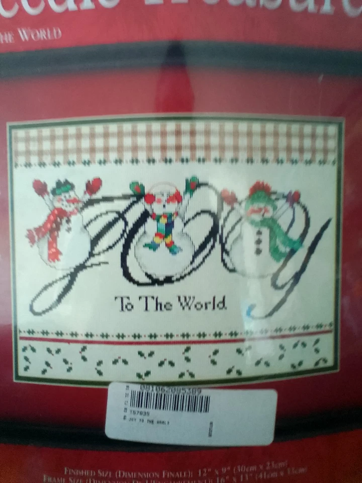 JCA Snowmen "Joy to the World" Christmas Cross Stitch Kit NIP 12x9" - Image 4 of 4