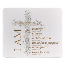 Christian Mouse Pad, Cute Small Bible Verse Mouse Pad, Scripture Mouse Mat Sq...