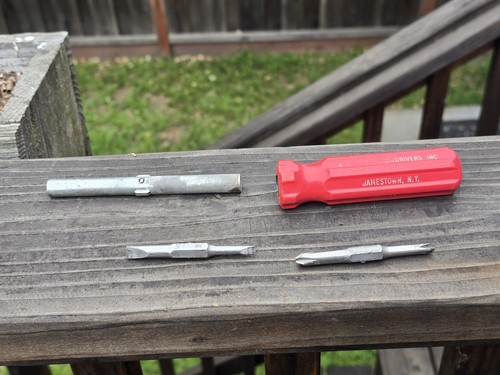 VINTAGE JAMESTOWN NY 4 IN 1 SCREWDRIVER RED USA Philips Flat Head No. 15 - 第 4/9 張圖片