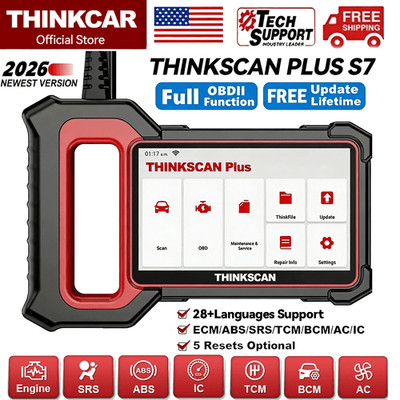 THINKSCAN Plus S7 OBD2 Auto Scanner Car Diagnostic Code Tool Engine ABS SRS TPMS