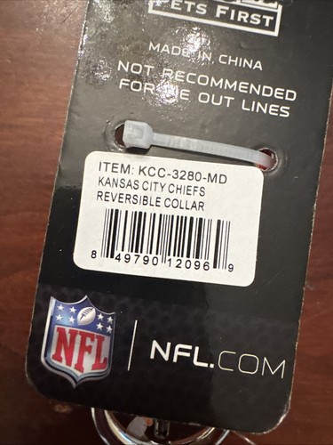 Kansas City Chiefs Pet Collar reversible size medium NFL Licensed product - Picture 6 of 8