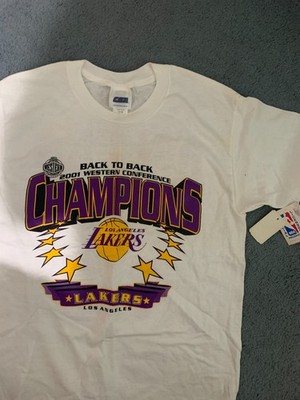 Vintage Los Angeles Lakers NBA Basketball 2001 Champions Back to Back Youth XL