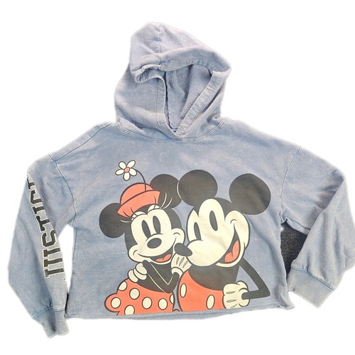 Justice Disney Minnie Mickey Cropped Hoodie Sweatshirt Mädchen Gr. L blau