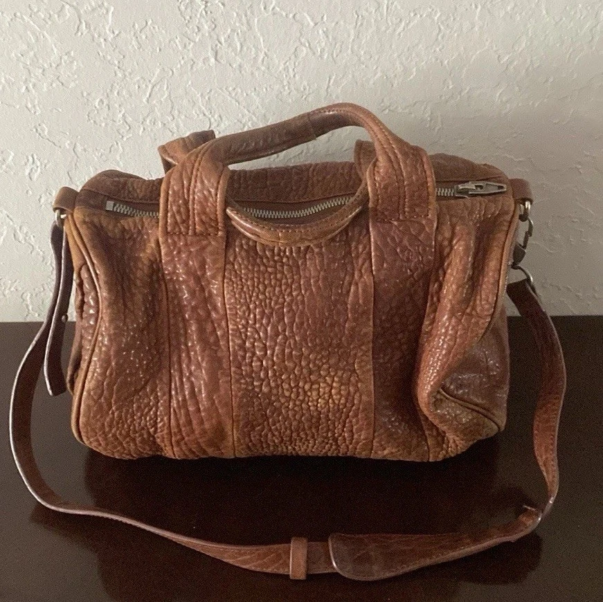 ALEXANDER WANG ROCCO BAG CHESTNUT BROWN ANTIQUED AGED LEATHER CROSSBODY $1095 - Image 2 of 4