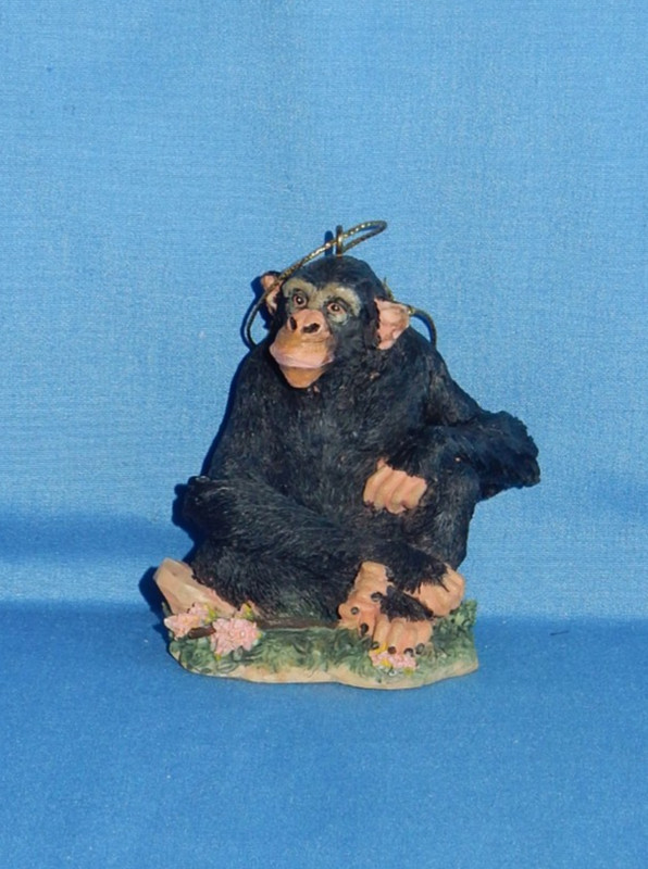 WWF World Wildlife Fund Chimpanzee Christmas Ornament 2001 Bloomingdale's