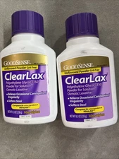 2 Bottles Goodsense Clearlax 3350 Powder Constipation Relief 8.3oz Exp. 02/28