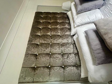 Grey crushed velvet effect Fabric Headboard for Adults Bedroom Bed Headboard