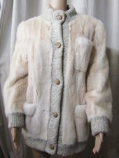 I. magnin Oscar de la Renta Ivory & Beige Mink & Sweater Fur Coat Jacket Size M?