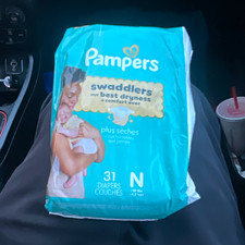 Pampers Swaddlers Disposable Diapers Size N Newborn 10 lbs, 31 Count