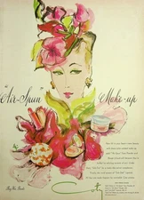 Original Vintage Health & Beauty Ad: "Air-spun"Make-Up by COTY