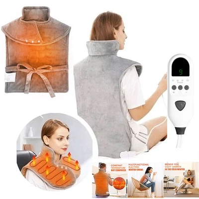 MIA&COCO Electric Heating Neck and Shoulder Pad Heated Full Cervical Brace Wrap Thermal