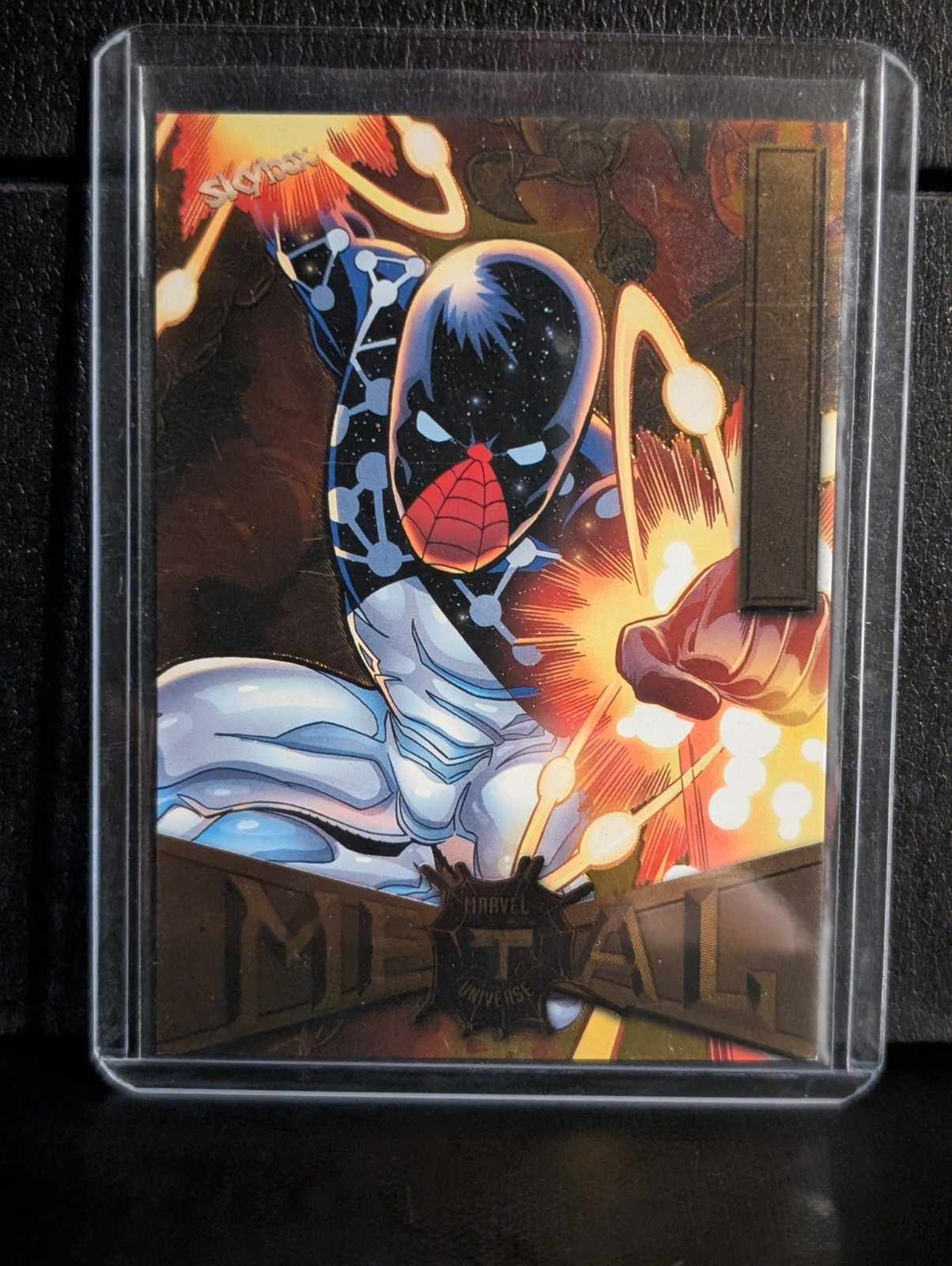 2021 Skybox Marvel Metal Universe Cosmic Spiderman #15 🥇 Gold Parallel