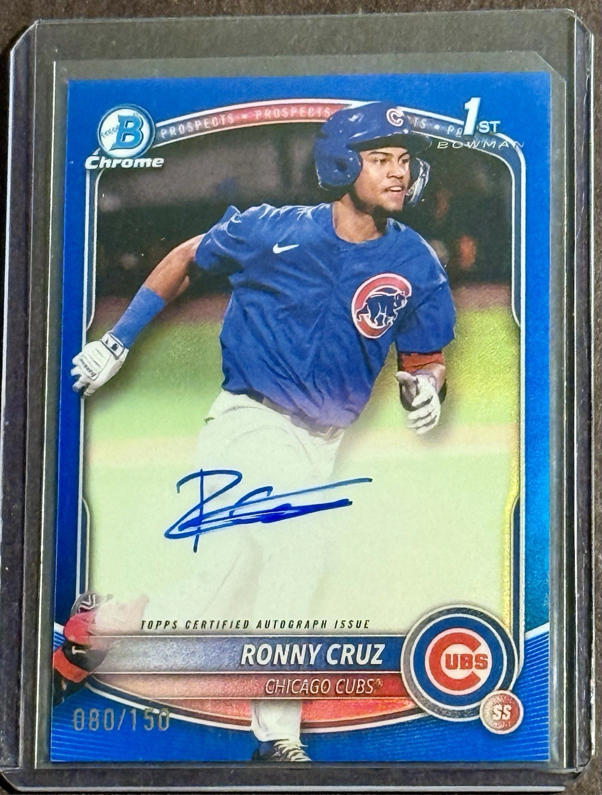 2025 Bowman Chrome Ronny Cruz 1st Bowman True Blue Refractor Auto /150 Cubs