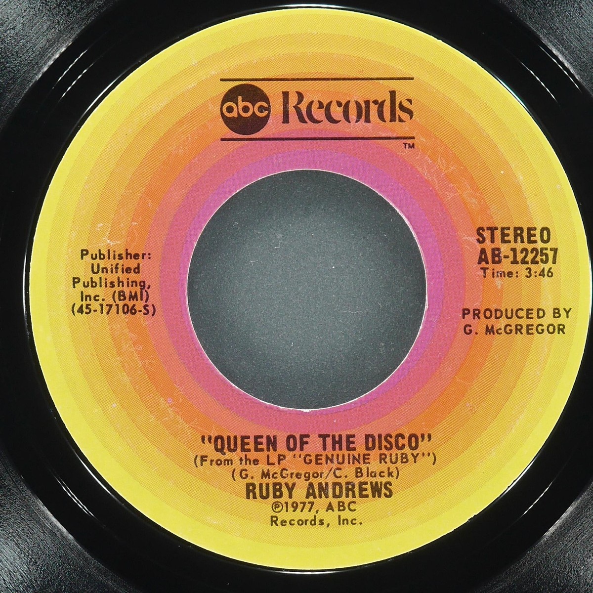 RUBY ANDREWS Queen Of The Disco / A Little Fixin Up ABC AB-12257