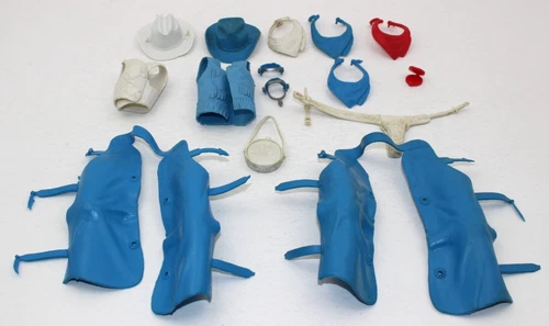 Marx Johnny West Jane West Accessories in Blue & White #169 Parts HTF