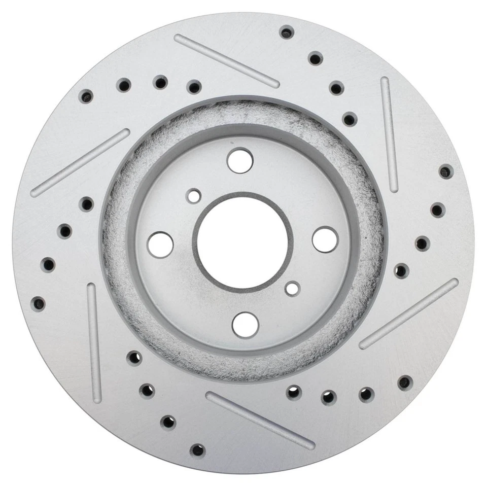 Juego de pares de rotores de freno delanteros perforados y ranurados para Toyota Corolla Prizm 93-02 Foto 2 de 4